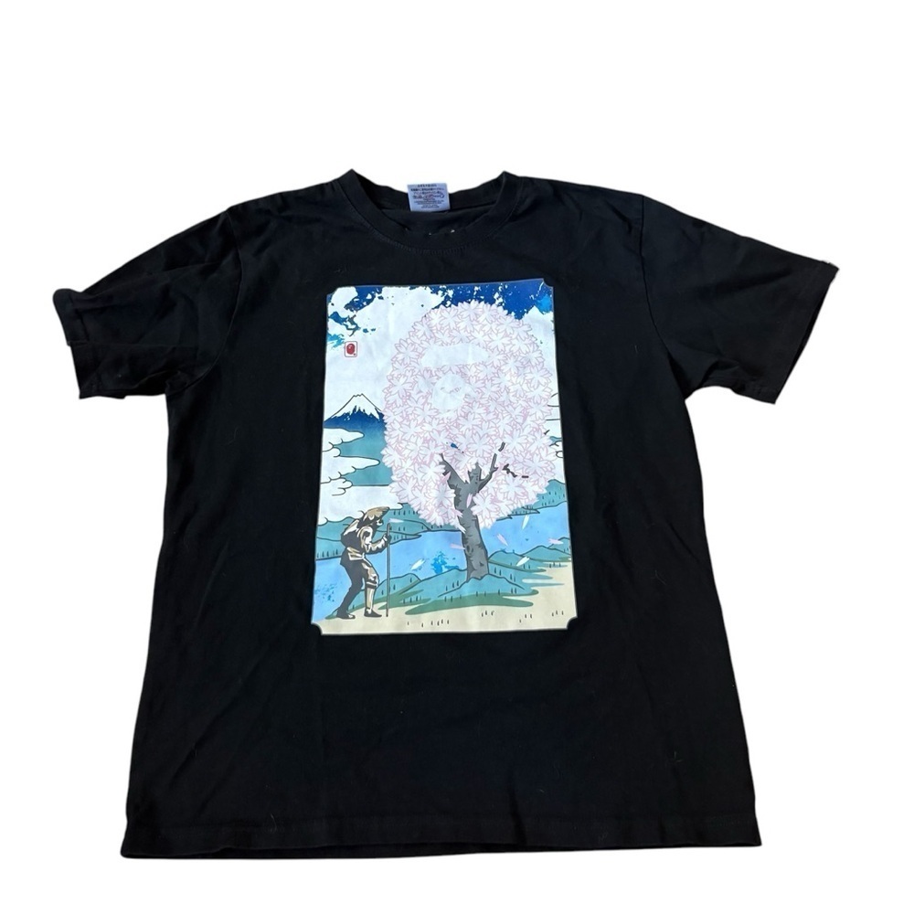 Bape Sakura T-Shirt Cherry Blossom Design Medium Black